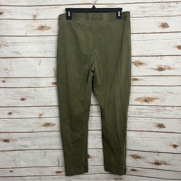 J Jill Green Embroidered Straight Leg Pull On Drawstring Sweatpants - Picture 4 of 4